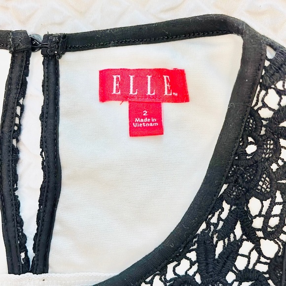 Elle Off white & black color blocked Midi Dress (2) - Picture 2 of 6